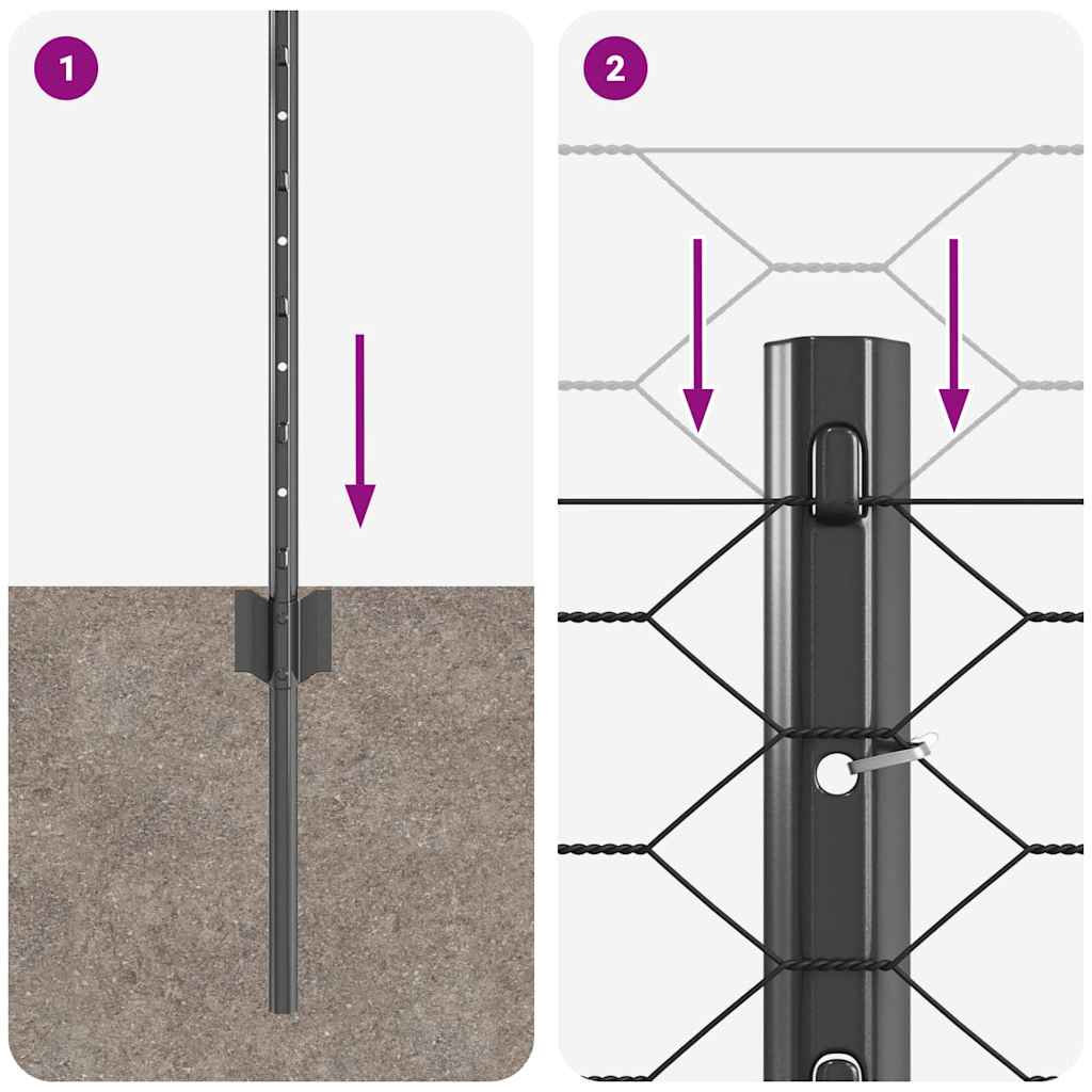 vidaXL Σετ Φράχτη Πακέτο 2 Γκρι Μέταλλο Μεγάλο Επεκτάσιμο