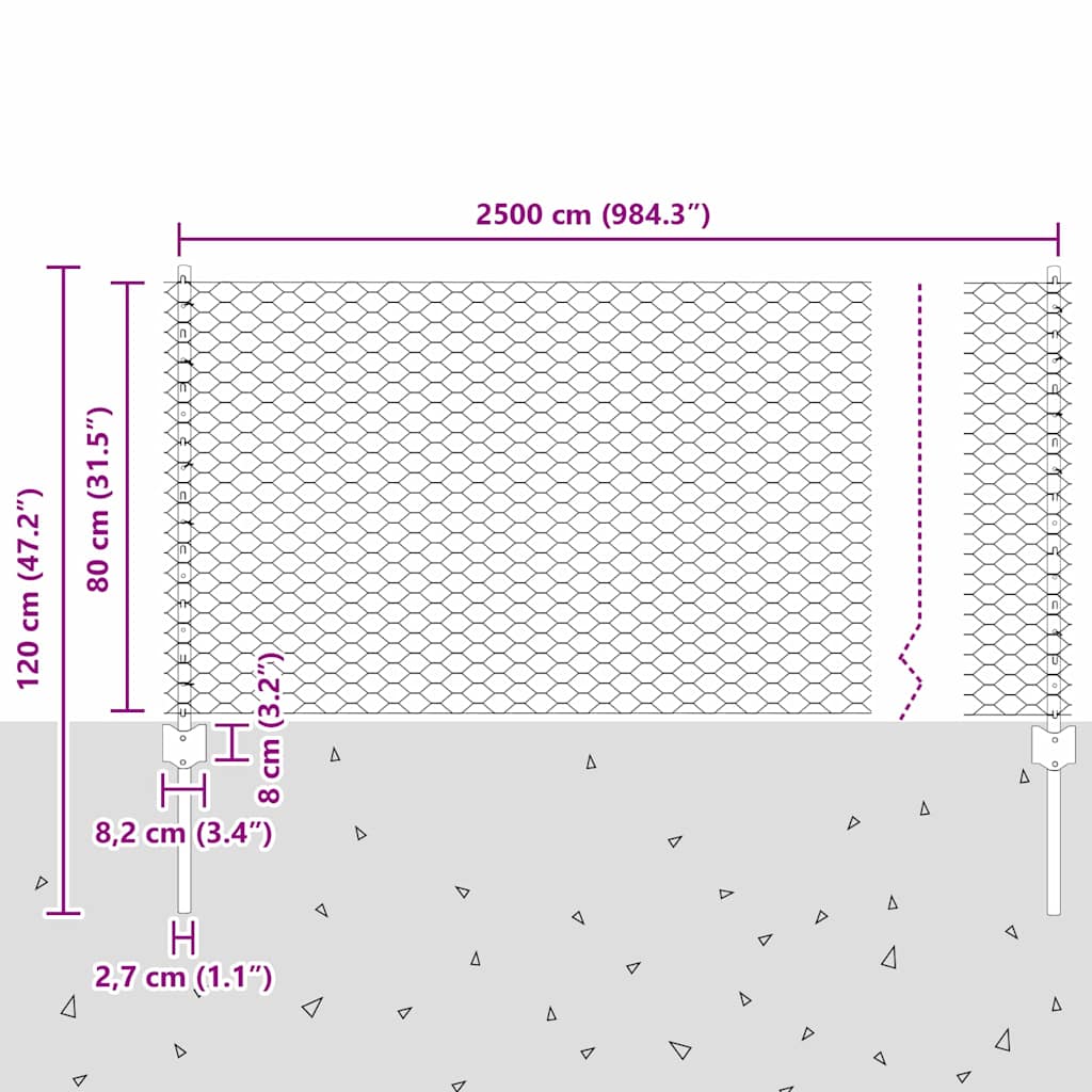 Φράχτες vidaXL 11 τμχ U-Channel Γκρι 80 εκ Χάλυβας