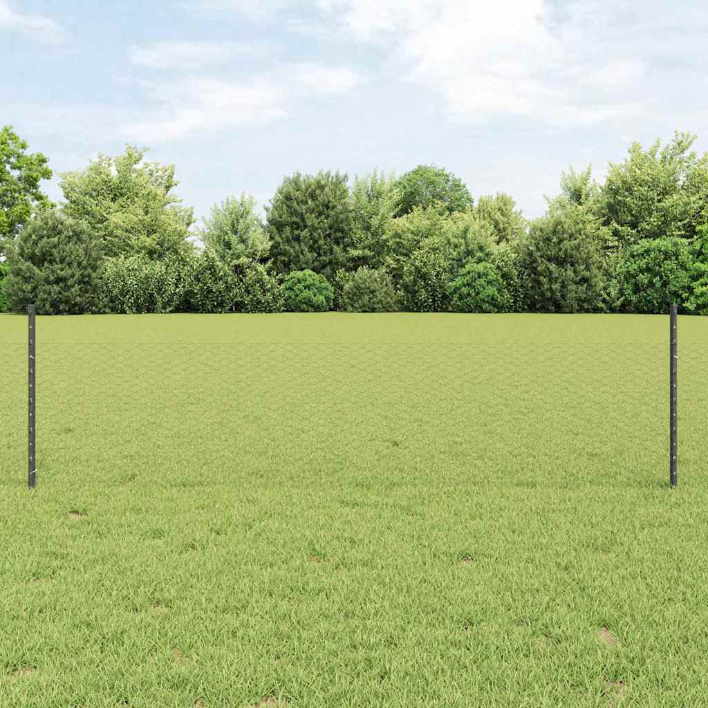 vidaXL Εξαγωνική Φράχτη με Στύλο 50 x 0,5 μ PVC-Επικαλυμμένο Ατσάλι