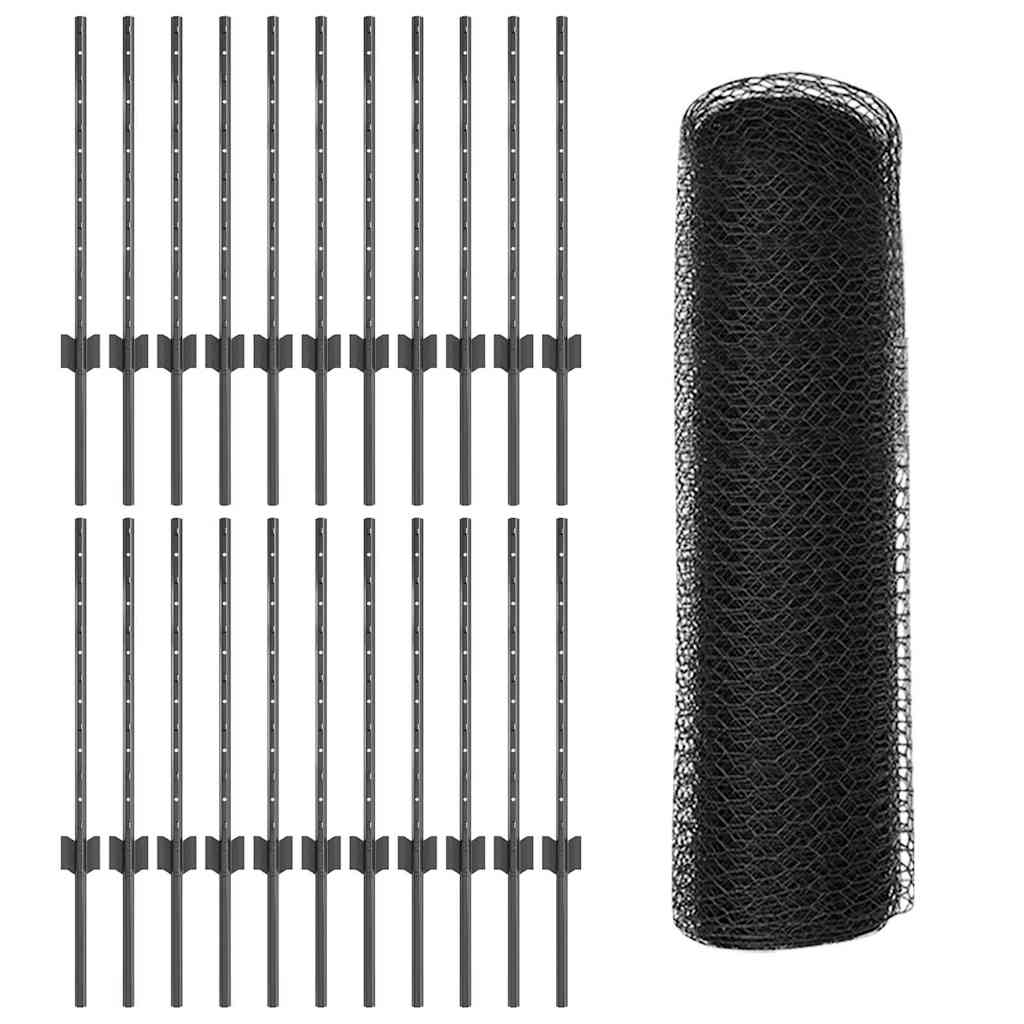 vidaXL Εξαγωνική Φράχτη με Στύλο 50 x 0,5 μ PVC-Επικαλυμμένο Ατσάλι