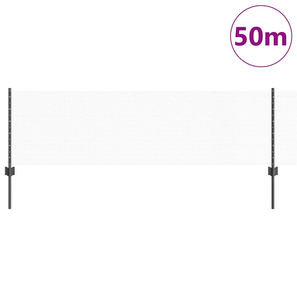 vidaXL Εξαγωνική Φράχτη με Στύλο 50 x 0,6 μ PVC-Επικαλυμμένο Ατσάλι