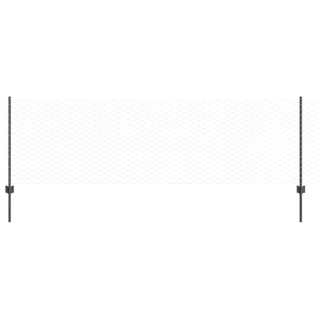 vidaXL Εξαγωνική Φράχτη με Στύλο 50 x 0,8 m PVC-Επικαλυμμένο Ατσάλι