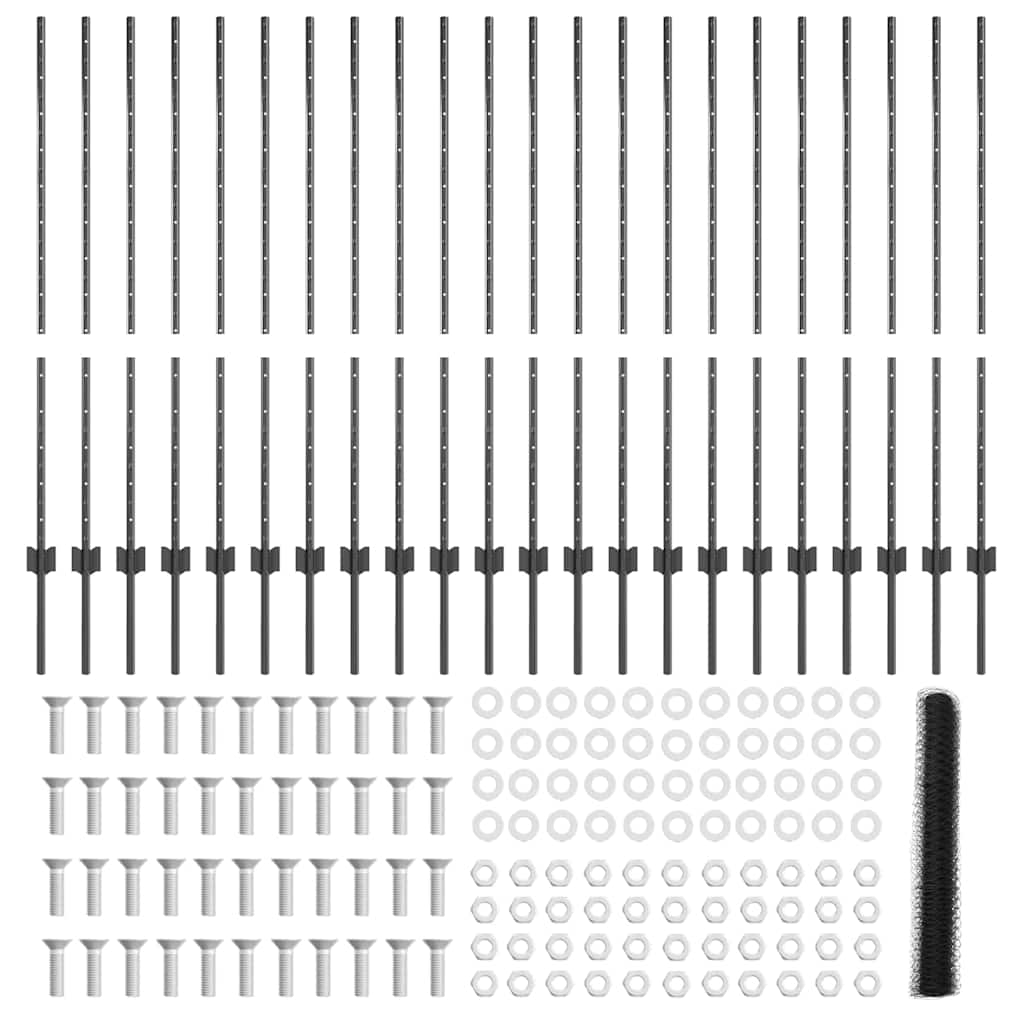 Φράχτες vidaXL 22 τεμ U-Channel Γκρι 120 εκ Χάλυβας