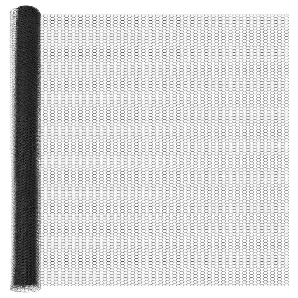vidaXL Εξαγωνική Φράχτη με Στύλο 50 x 1,5 m PVC-Επικαλυμμένο Ατσάλι