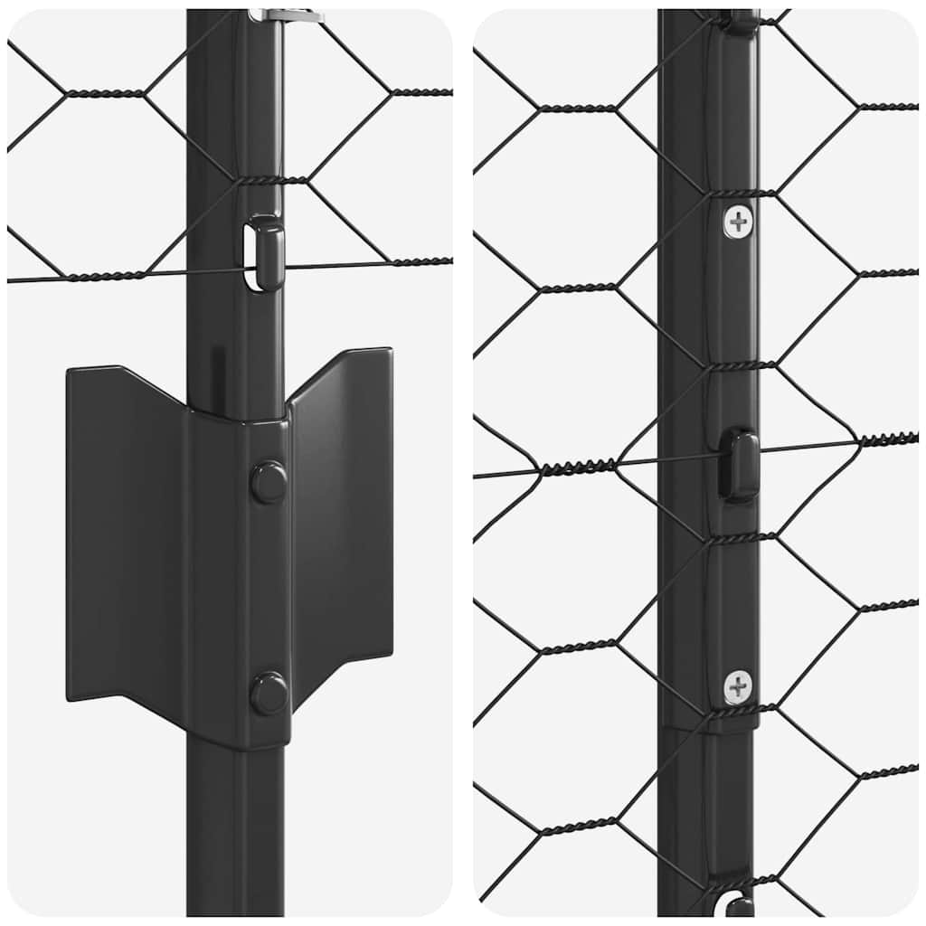 vidaXL Εξαγωνική Φράχτη με Στύλο 50 x 1,5 m PVC-Επικαλυμμένο Ατσάλι