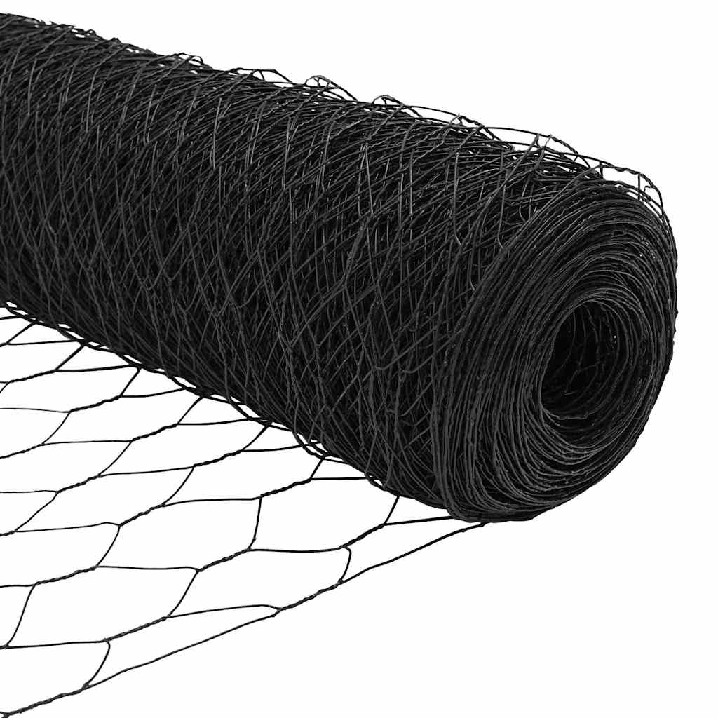 vidaXL Εξαγωνική Φράχτη με Στύλο 50 x 1,5 m PVC-Επικαλυμμένο Ατσάλι