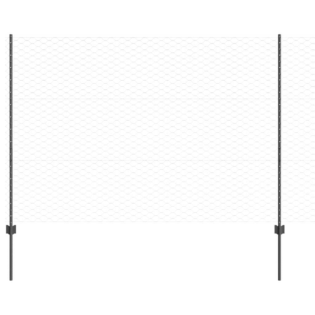 vidaXL Εξαγωνική Φράχτη με Στύλο 50 x 1,5 m PVC-Επικαλυμμένο Ατσάλι