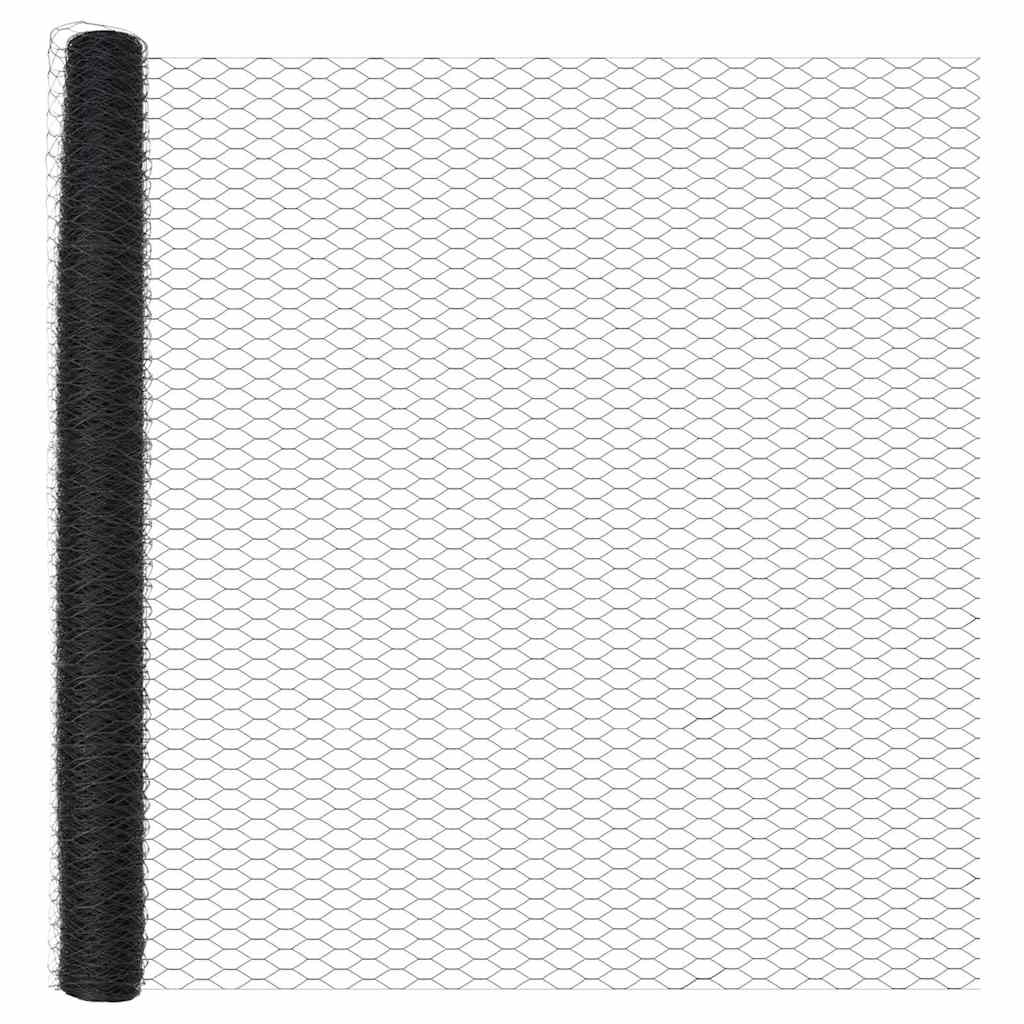 vidaXL Εξαγωνική Φράχτη με Στύλο 50 x 1,5 m PVC-Επικαλυμμένο Ατσάλι
