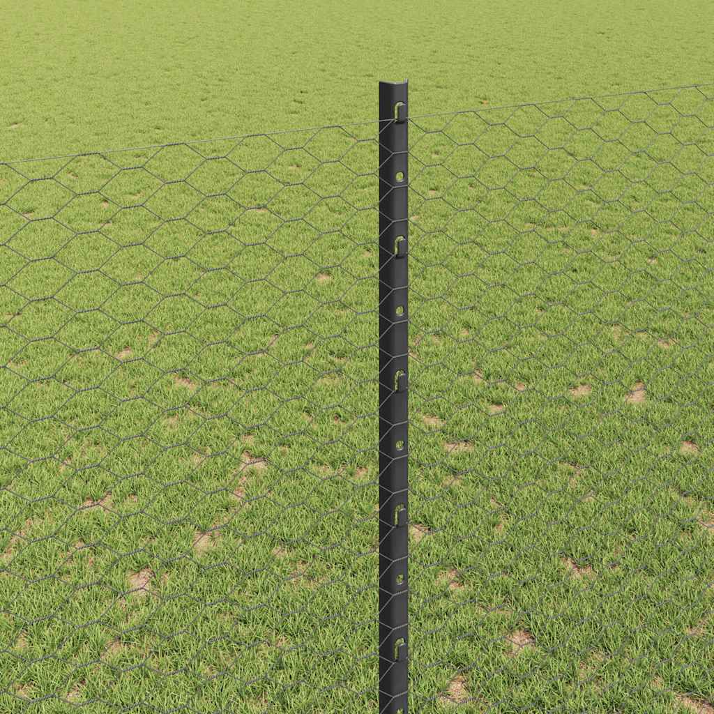 vidaXL Εξαγωνική Φράχτη με Στύλο 50 x 1,6 m PVC-Επικαλυμμένο Ατσάλι