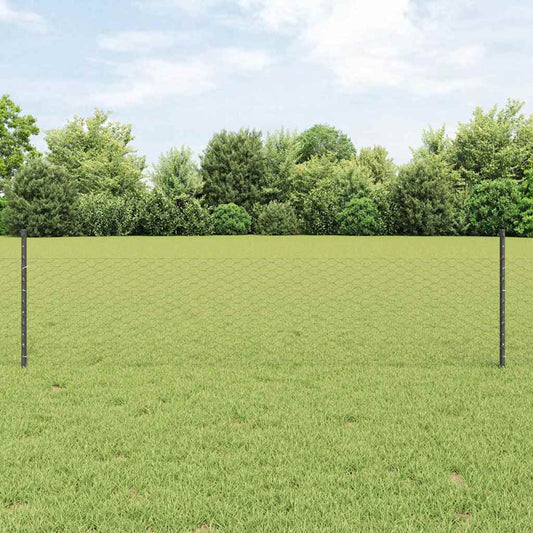 vidaXL Εξαγωνική Φράχτη με Στύλο 100 x 0,5 μ PVC-Επικαλυμμένο Ατσάλι