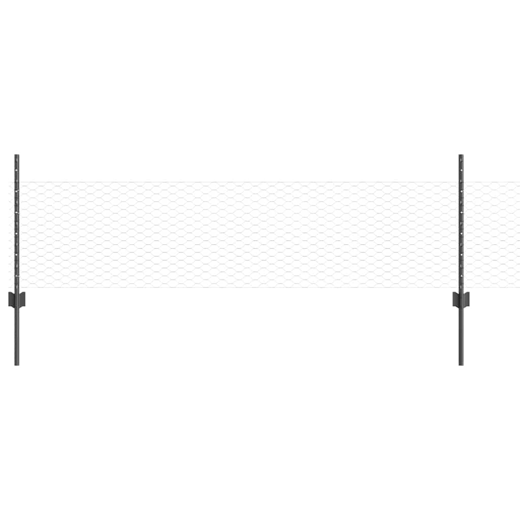 Πόλοι Φράχτη vidaXL 11 τεμ U-Channel Γκρι 60 εκ Χάλυβας