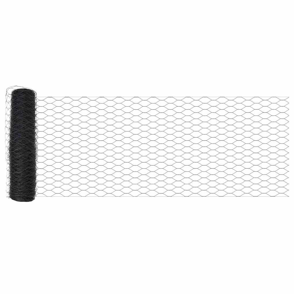 vidaXL Εξαγωνική Φράχτη με Στύλο 100 x 0,6 μ PVC-Επικαλυμμένο Ατσάλι