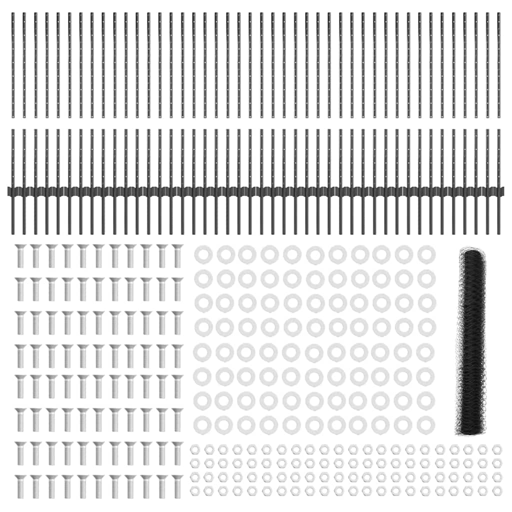 vidaXL Φράκτες 22 τμχ U-Channel Γκρι 100 εκ Χάλυβας