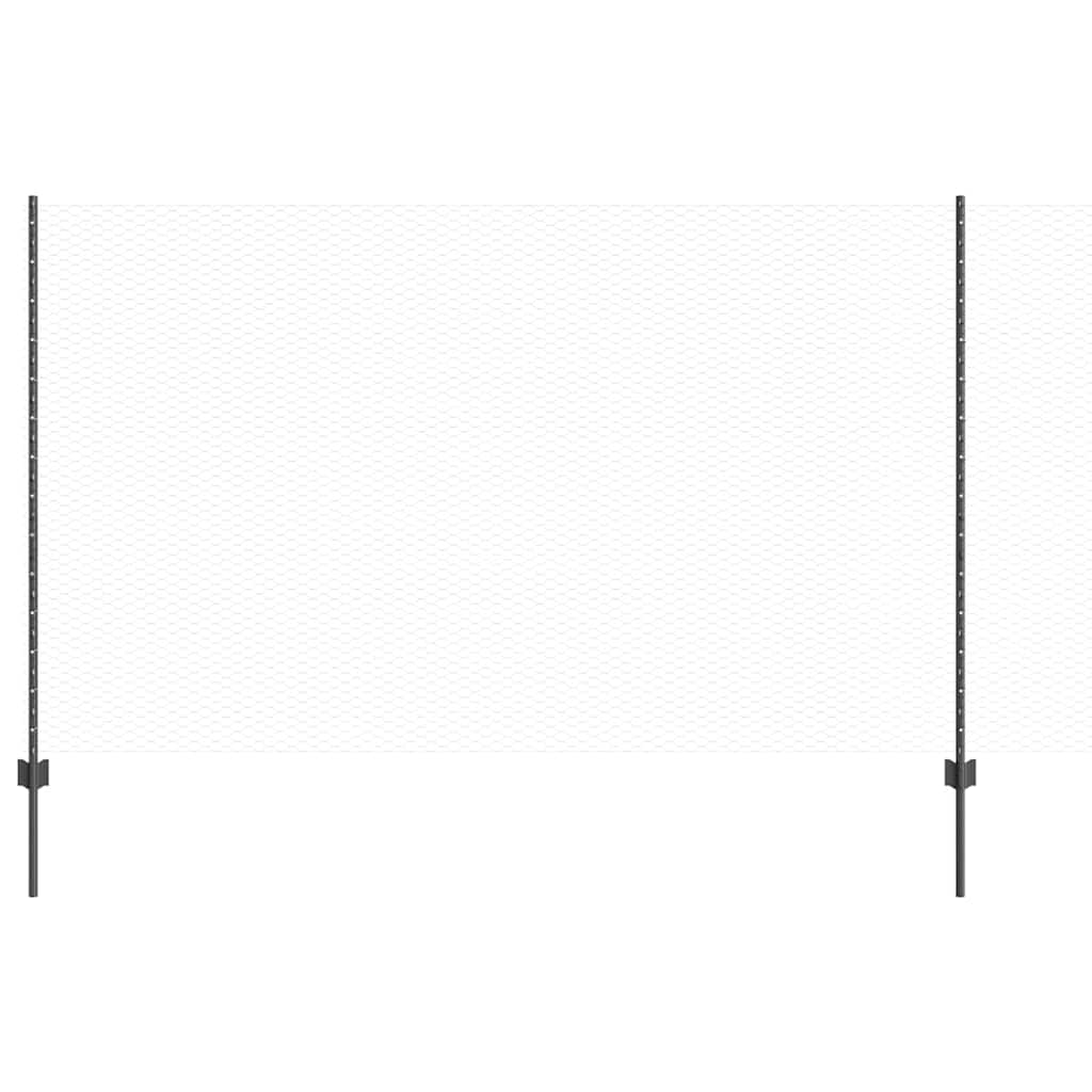 vidaXL Εξαγωνική Φράχτη με Στύλο 100 x 1,4 μ PVC-Επικαλυμμένο Ατσάλι