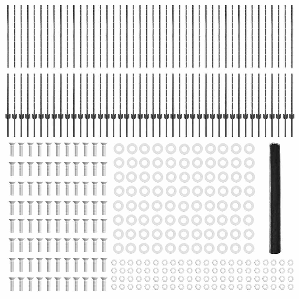 Φράχτες vidaXL 22 τεμ U-Channel Γκρι 140 εκ Βαθιά Χάλυβα