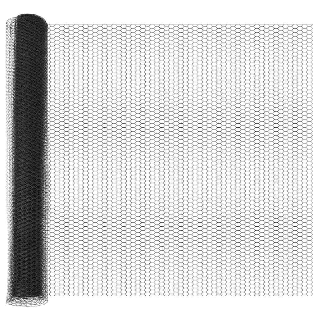 vidaXL Εξαγωνική Φράχτη με Στύλο 100 x 1,4 μ PVC-Επικαλυμμένο Ατσάλι