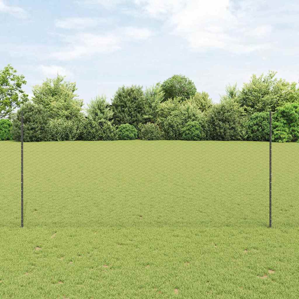 vidaXL Εξαγωνική Φράχτη με Στύλο 100 x 1,4 μ PVC-Επικαλυμμένο Ατσάλι