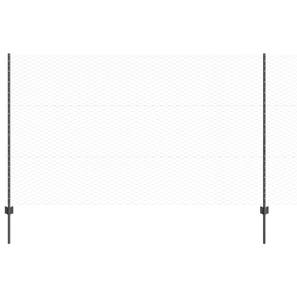 vidaXL Εξαγωνική Φράχτη με Στύλο 100 x 1,4 μ PVC-Επικαλυμμένο Ατσάλι