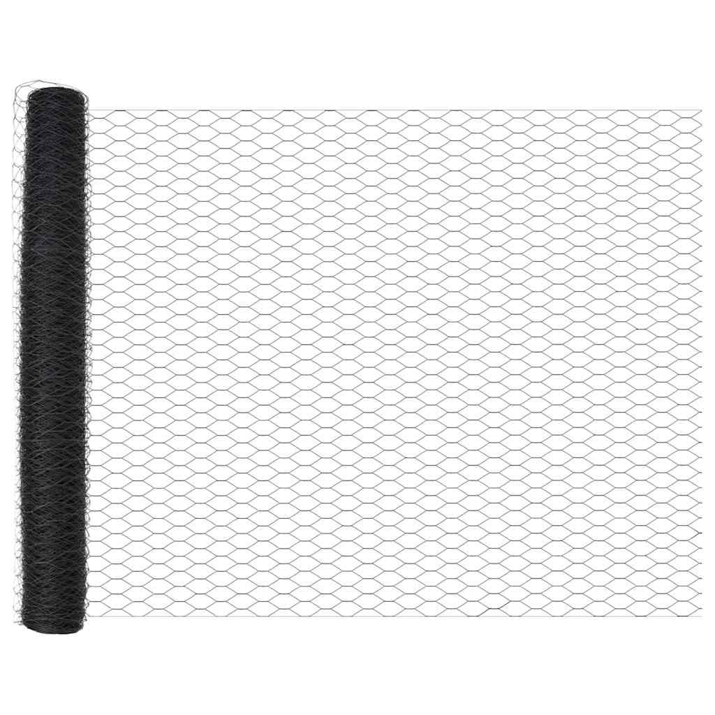 vidaXL Εξαγωνική Φράχτη με Στύλο 100 x 1,4 μ PVC-Επικαλυμμένο Ατσάλι