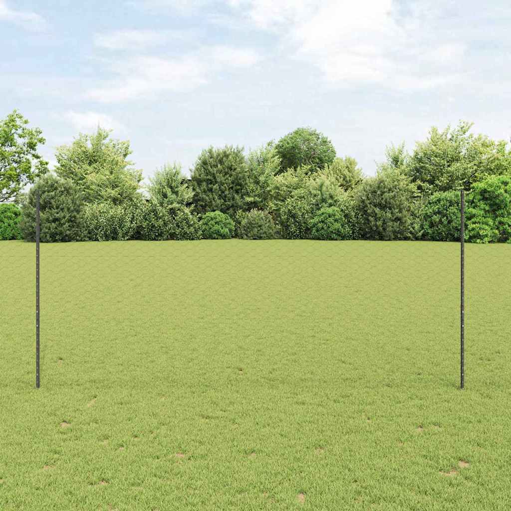 vidaXL Εξαγωνική Φράχτη με Στύλο 100 x 1,4 μ PVC-Επικαλυμμένο Ατσάλι