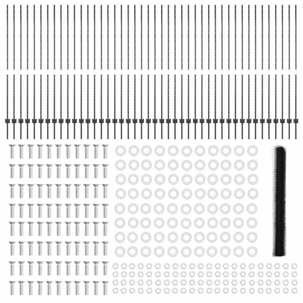 Φράκτες vidaXL 22 τμχ U-Channel Γκρι 160 εκ Ατσάλι