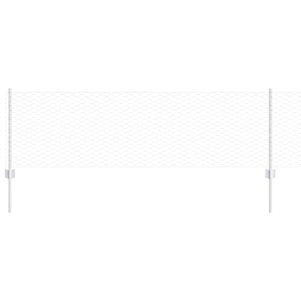 vidaXL Φράχτης με Στήλες. Ασημί 0.6 x 10 μ Ατσάλι