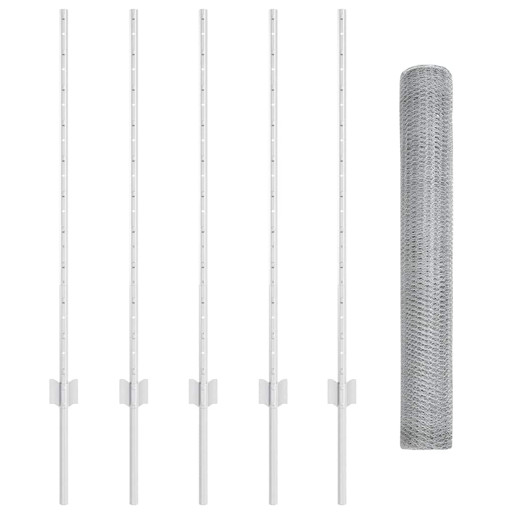 vidaXL Στύλοι Φράχτη 10 τεμ U-Channel 100 εκ Γαλβανισμένος Χάλυβας