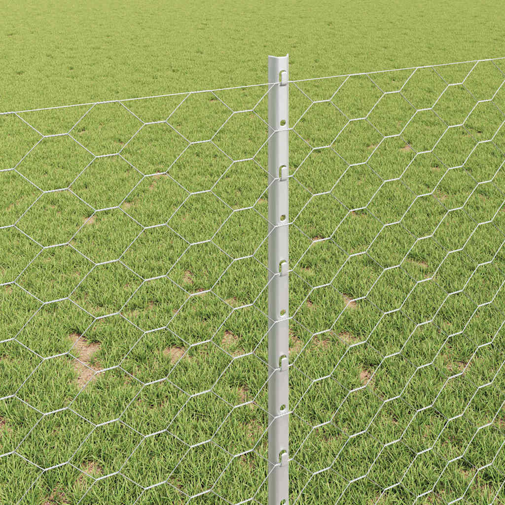 vidaXL Πόρτες για Περίφραξη 10 τεμ U-Channel 100 εκ Γαλβανισμένο Ατσάλι