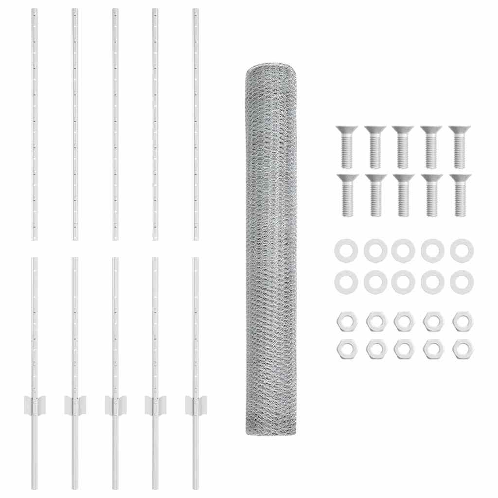 vidaXL Πόλοι Φence 10 τμχ U-Channel 120 cm Γαλβανισμένο Ατσάλι