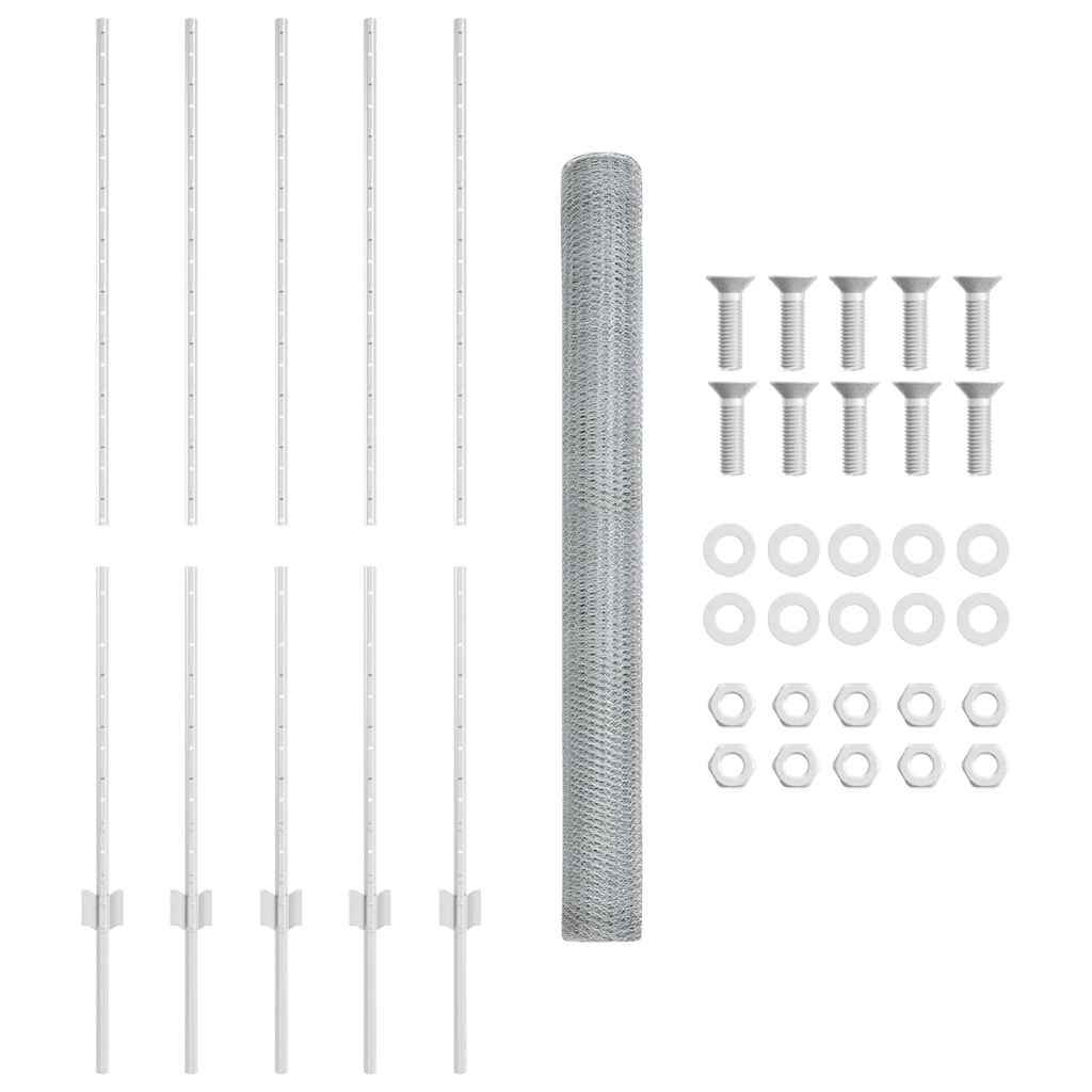 vidaXL Φράχτης 10 τμχ U-Channel 140 εκ Γαλβανισμένο Ατσάλι