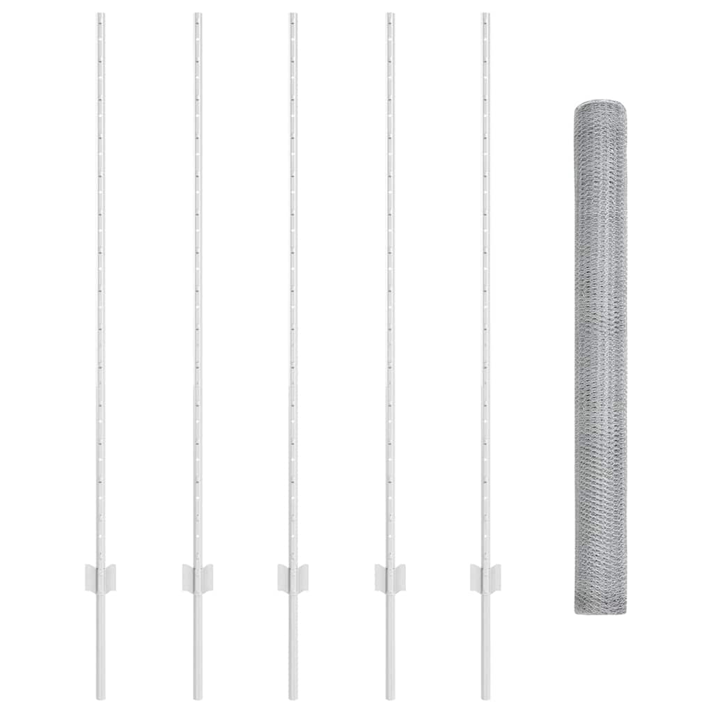 vidaXL Στήλες Περίφραξης 10 τμχ U-Channel 140 εκ Γαλβανισμένο Ατσάλι