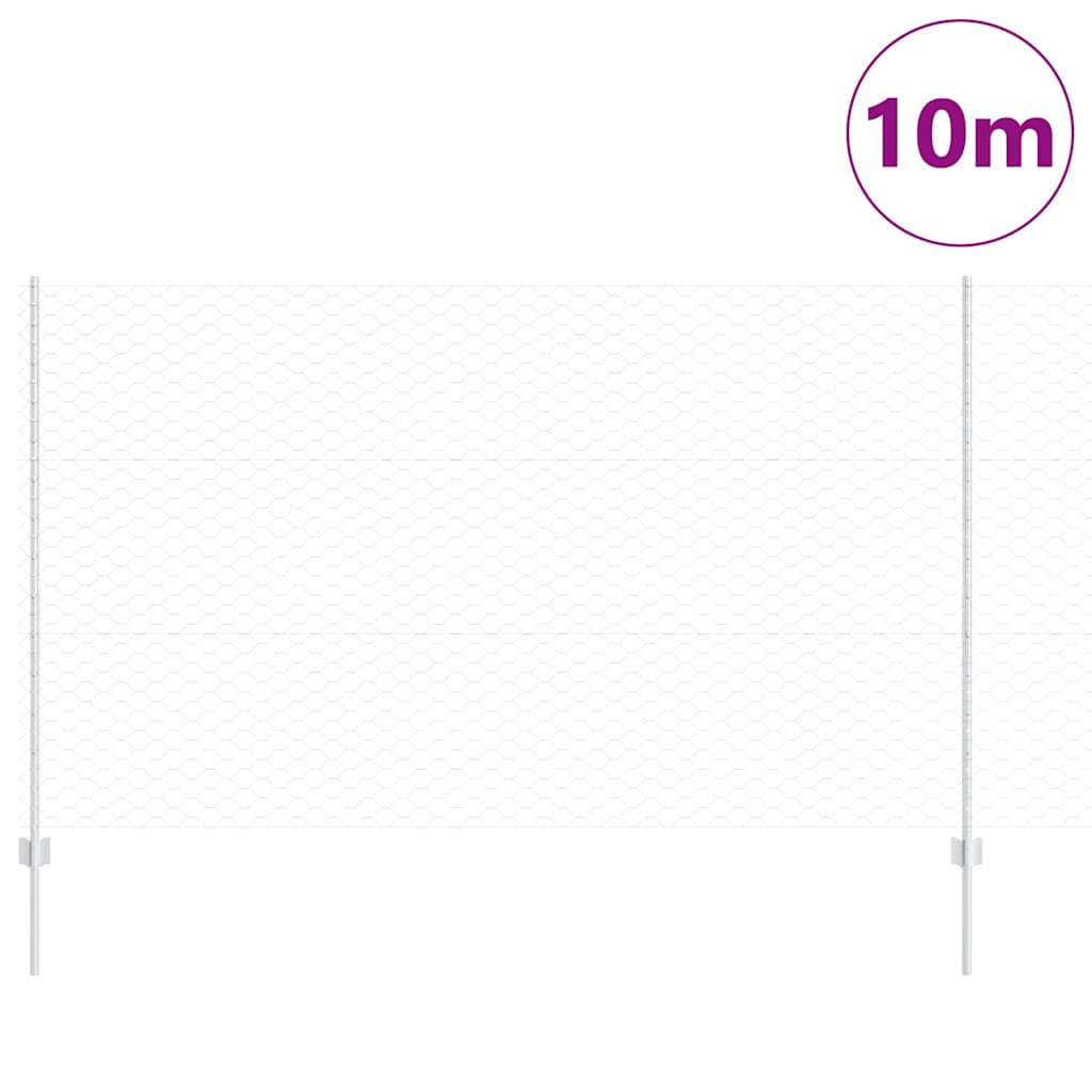 vidaXL Εξαγωνική Φράχτη με Στύλο 10 x 1,4 μ Γαλβανισμένος Χάλυβας