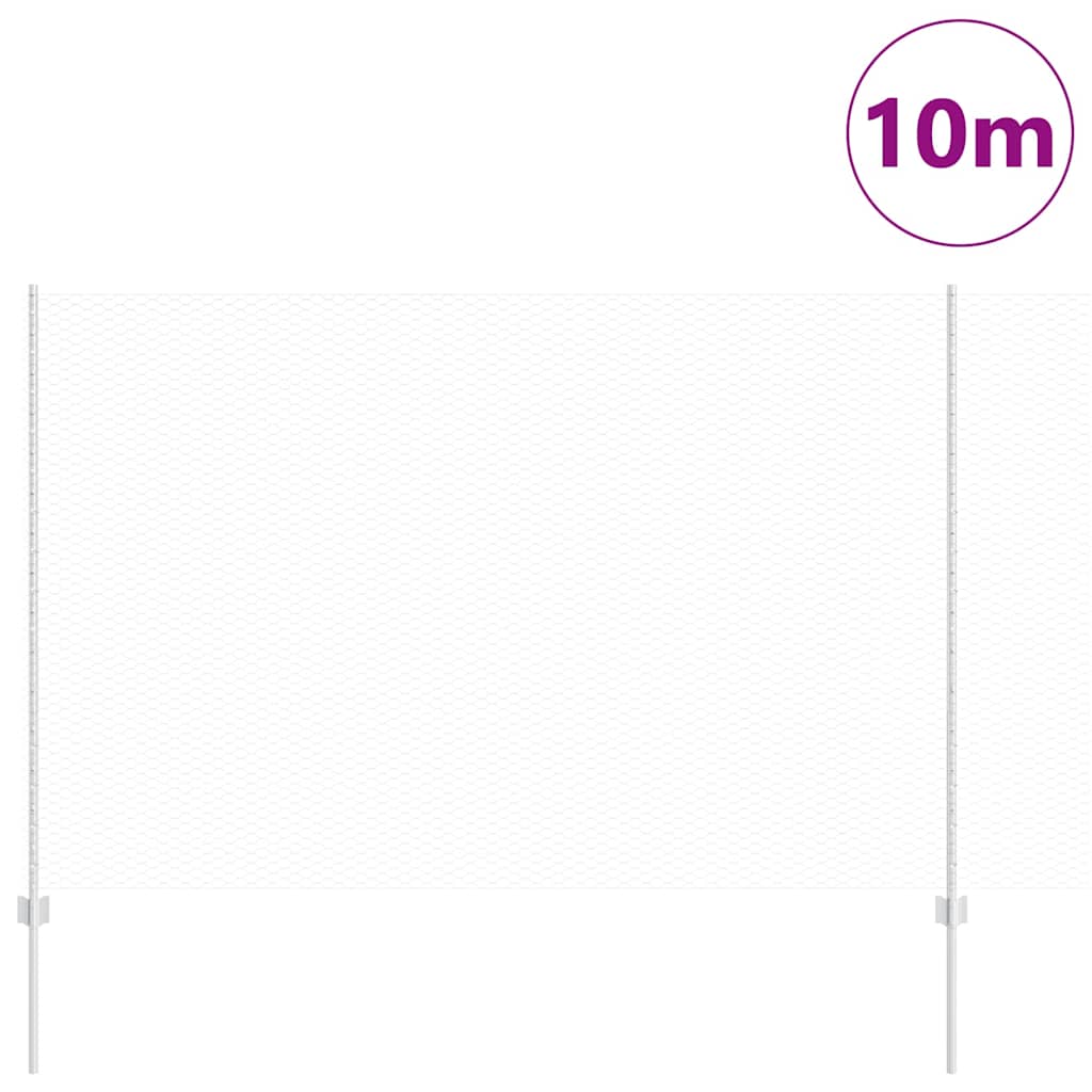 vidaXL Εξαγωνική Φράχτη με Στύλο 10 x 1,5 m Γαλβανισμένος Χάλυβας