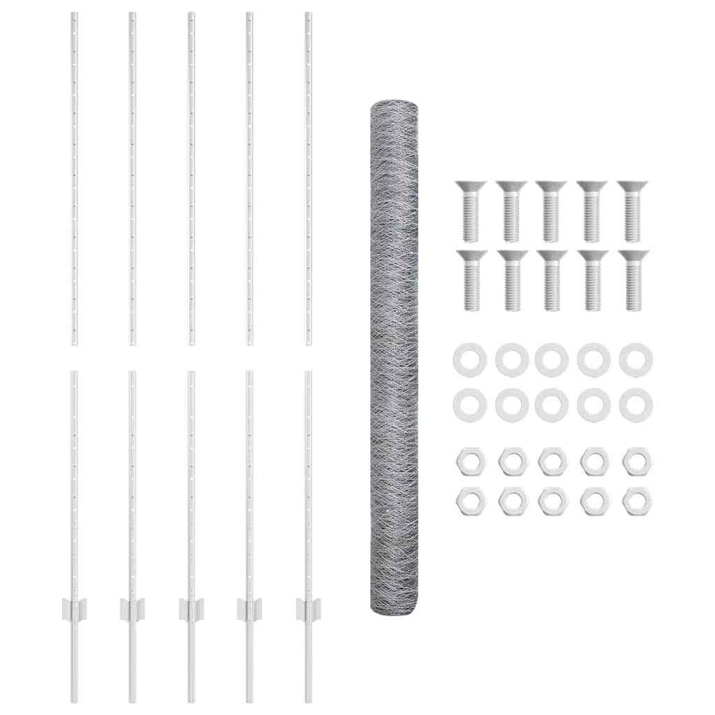 vidaXL Στηρίγματα Φράκτη 10 τμχ U-Channel 160 εκ Γαλβανισμένο Ατσάλι