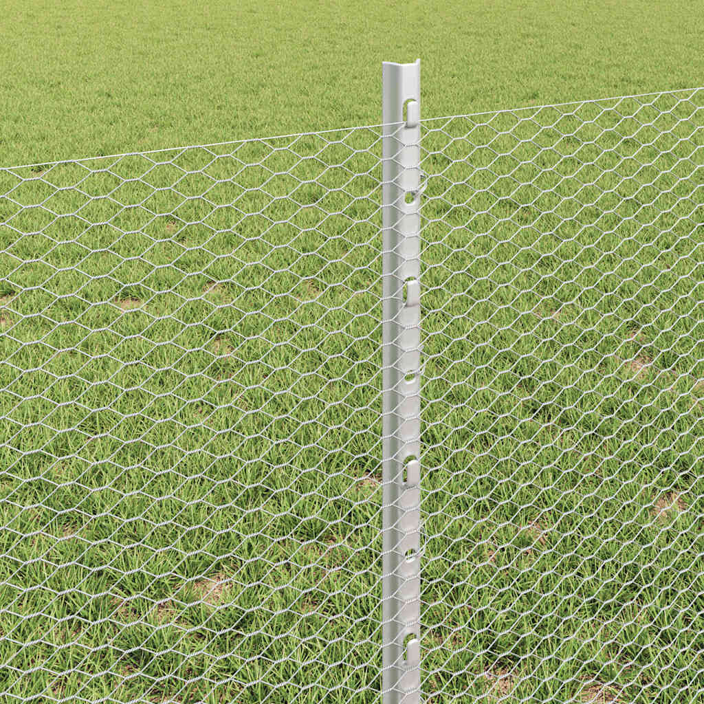 vidaXL Γατζωτές Στήλες Φράχτη 11 τεμ U-Channel 60 εκ Γαλβανισμένο Ατσάλι