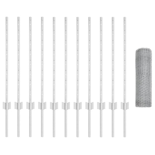 vidaXL Στυλοί Περίφραξης 11 τεμ U-Channel 80 εκ Γαλβανισμένος Χάλυβας