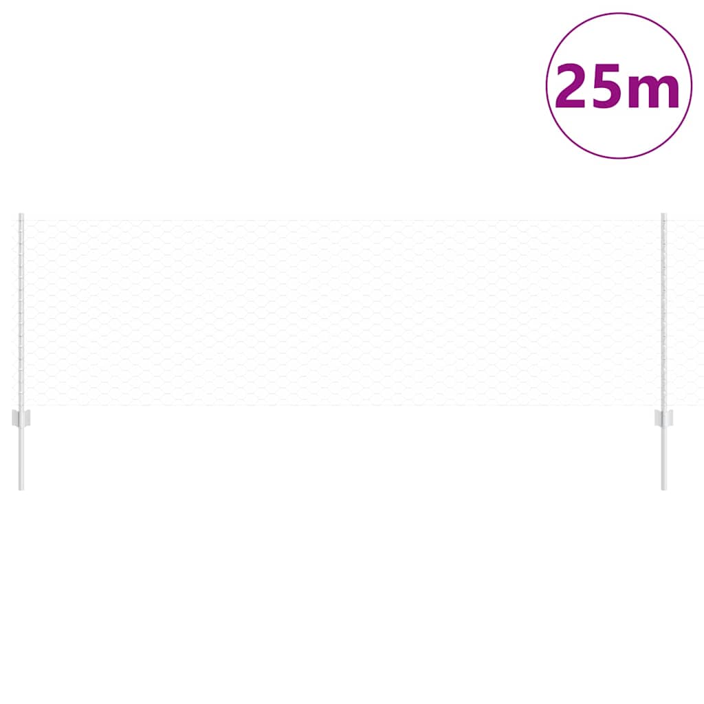 vidaXL Τείχος και Πόστ Ασημί 0,8 x 25 m Ατσάλι