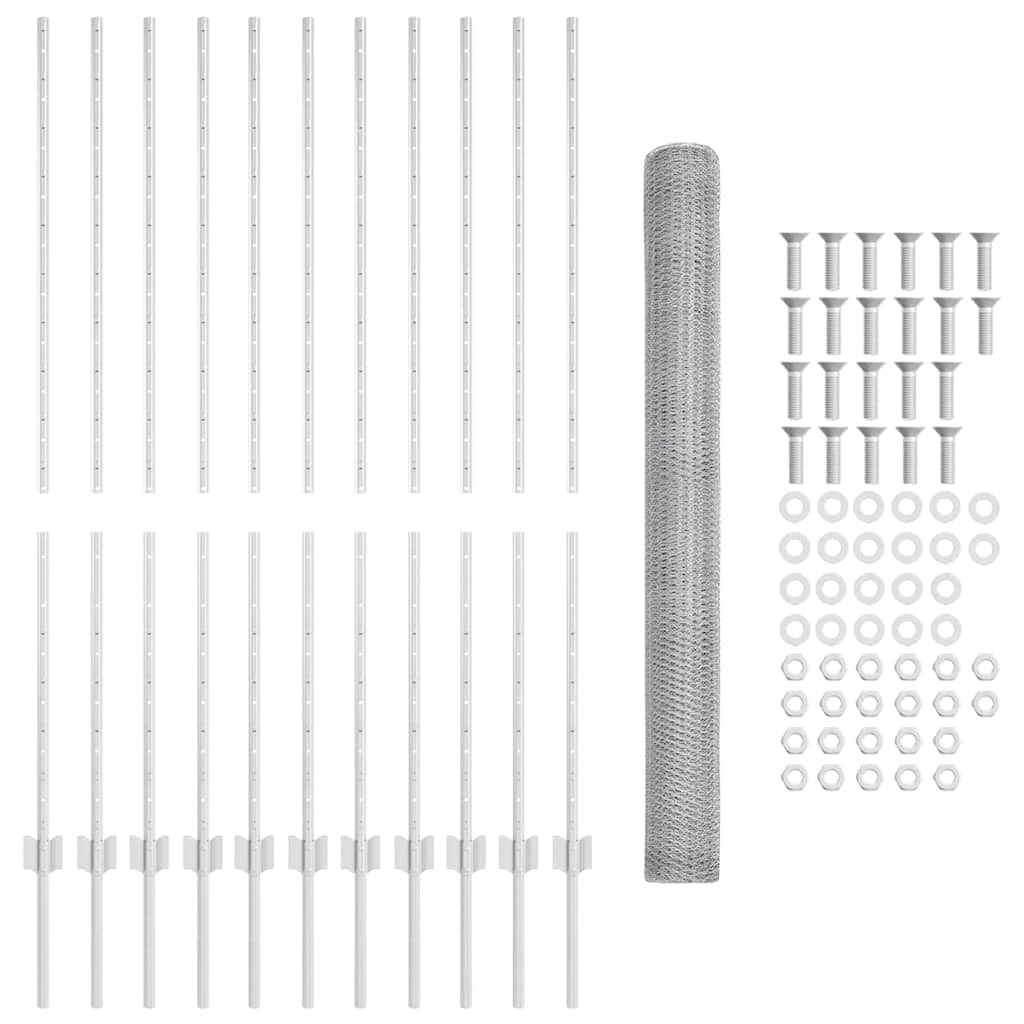 Φράκτες vidaXL 22 τμχ U-Channel 140 εκ. γαλβανισμένο ατσάλι