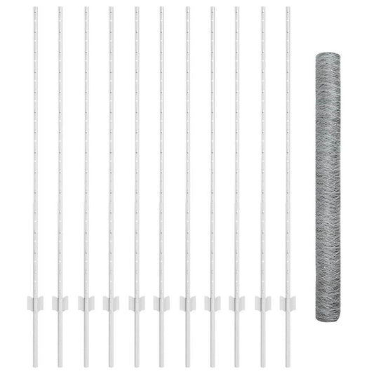 Φράχτης vidaXL 22 τεμ. U-Channel 140 εκ. Γαλβανισμένος Χάλυβας