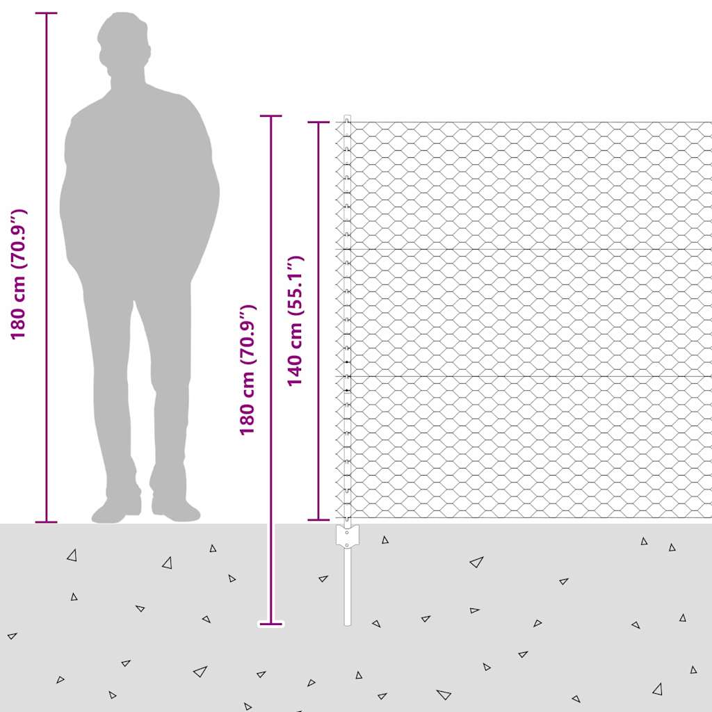 Φράχτης vidaXL 22 τεμ. U-Channel 140 εκ. Γαλβανισμένος Χάλυβας
