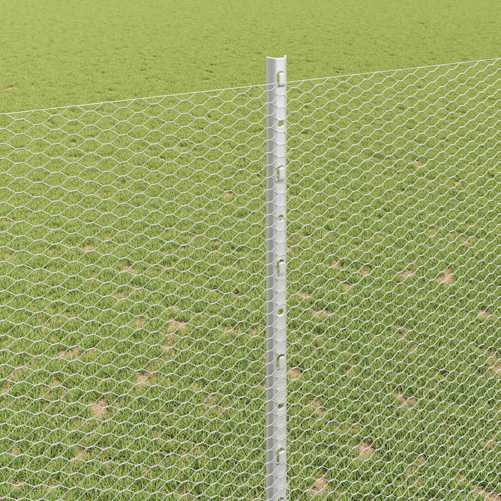 vidaXL Set Φράχτη Σετ 2 Γαλβανισμένος χάλυβας 25 x 1.5 μ φράχτης