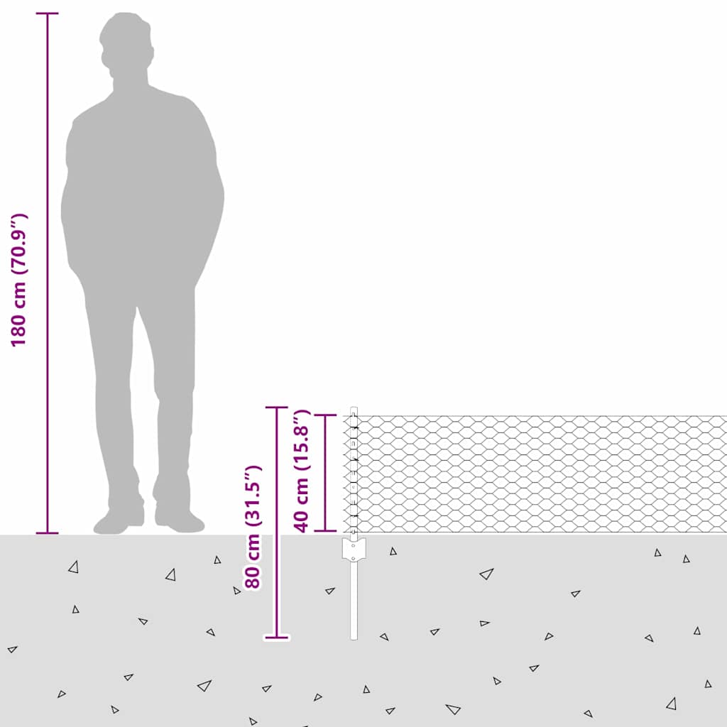 vidaXL Πόδες Φράχτη 11 τεμ U-Channel 40 εκ Γαλβανισμένου Ατσαλιού