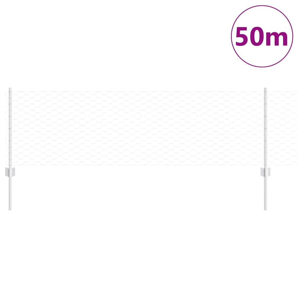 vidaXL Εξαγωνική Φράχτη με Στύλο 50 x 0,6 μ Γαλβανισμένος Χάλυβας