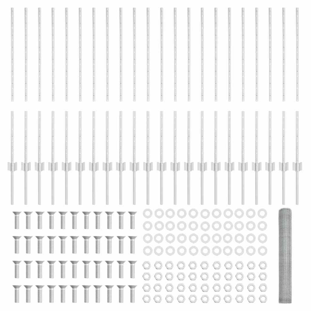 vidaXL Στυλίστικα Φράχτη 10 τεμ U-Channel 120 cm Γαλβανισμένος Χάλυβας