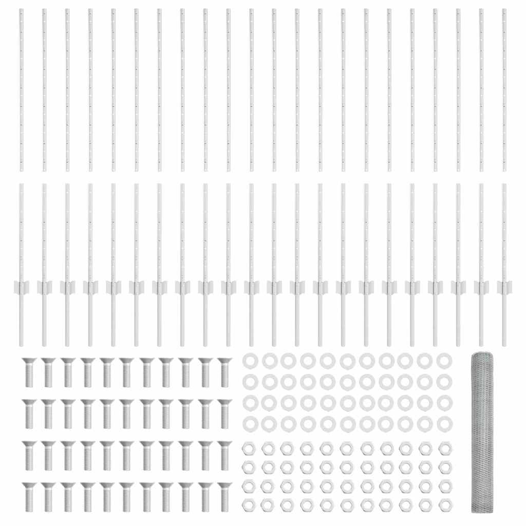 vidaXL Στυλοί Φράχτη 22 τεμ U-Channel 120 εκ Γαλβανισμένος Χάλυβας