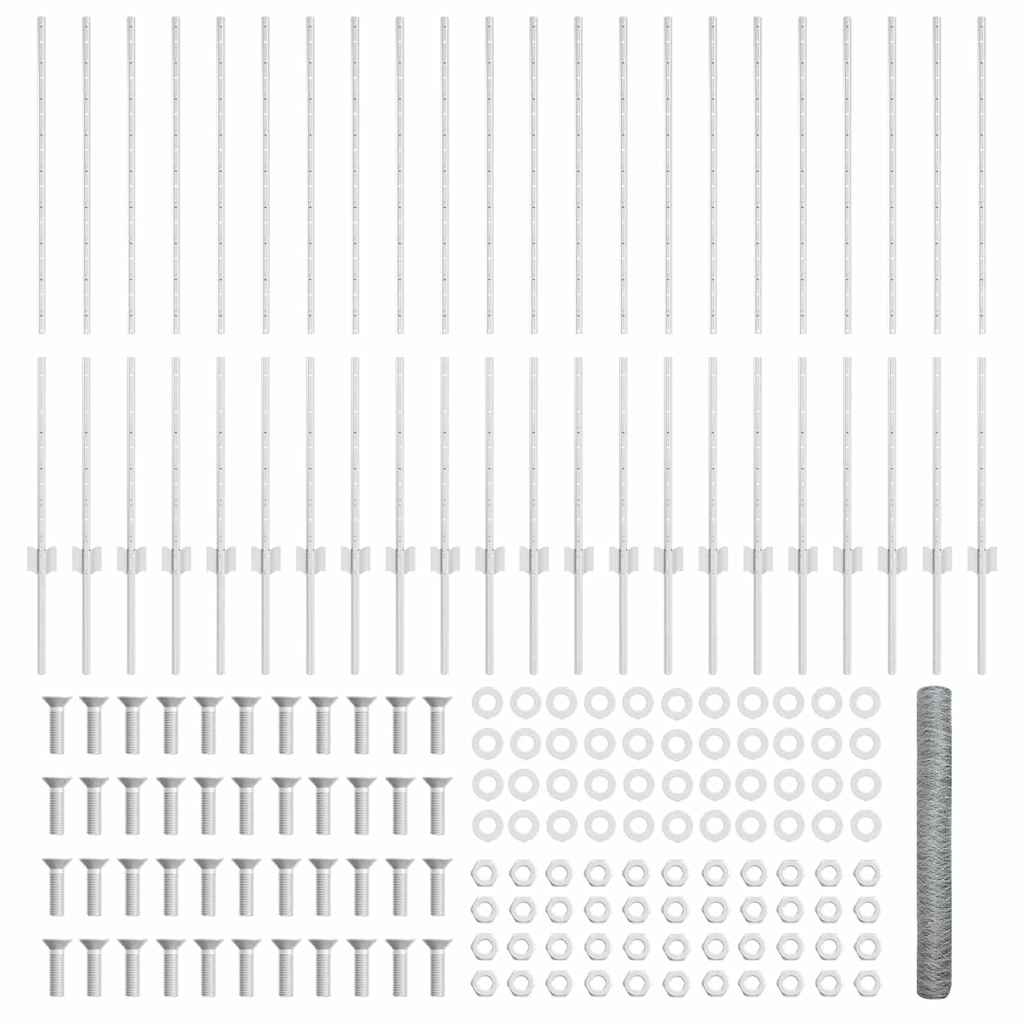 vidaXL Πόλοι Φράκτη 22 τμχ U-Channel 120 εκ Γαλβανισμένο Ατσάλι