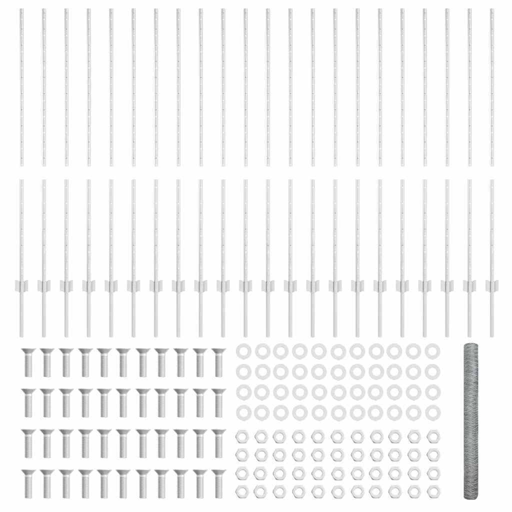 vidaXL Στηλοί Φράχτη 22 τεμ U-Channel 140 εκ Γαλβανισμένος χάλυβας