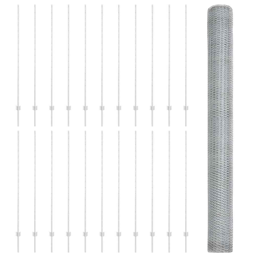 Φράχτες vidaXL 22 τεμάχια U-Channel 150 cm Γαλβανισμένο Ατσάλι