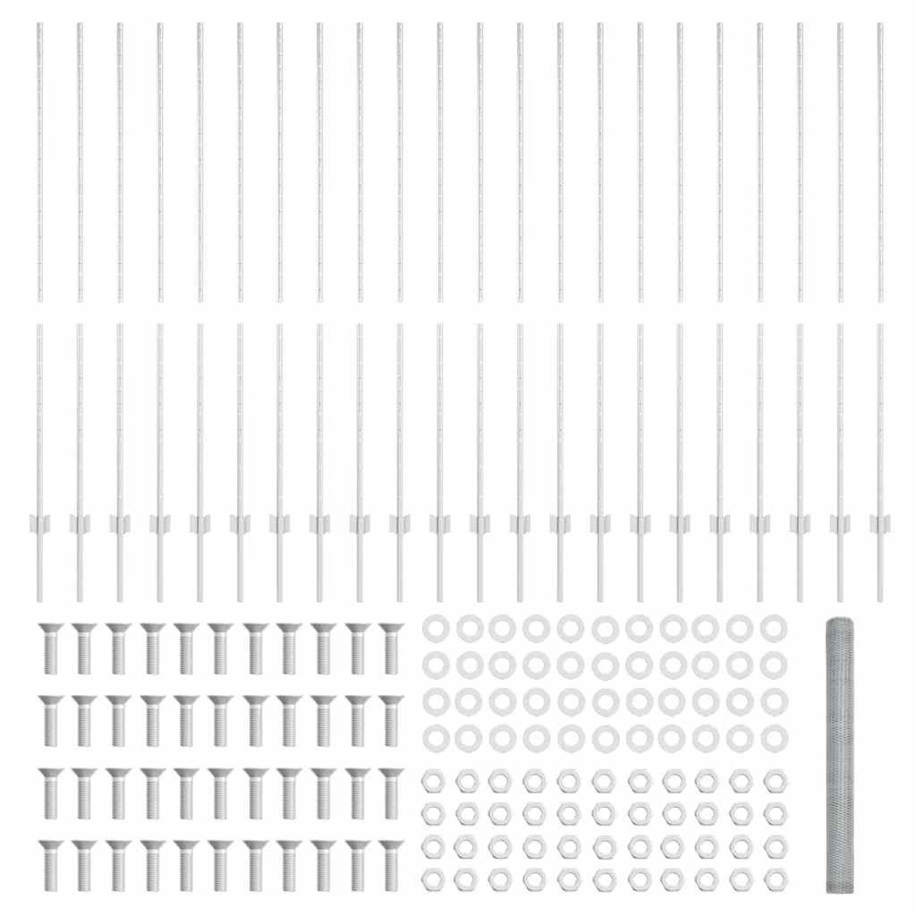 vidaXL Στηρίγματα Φράκτη 22 τεμ U-Channel 150 εκ Γαλβανισμένος Χάλυβας