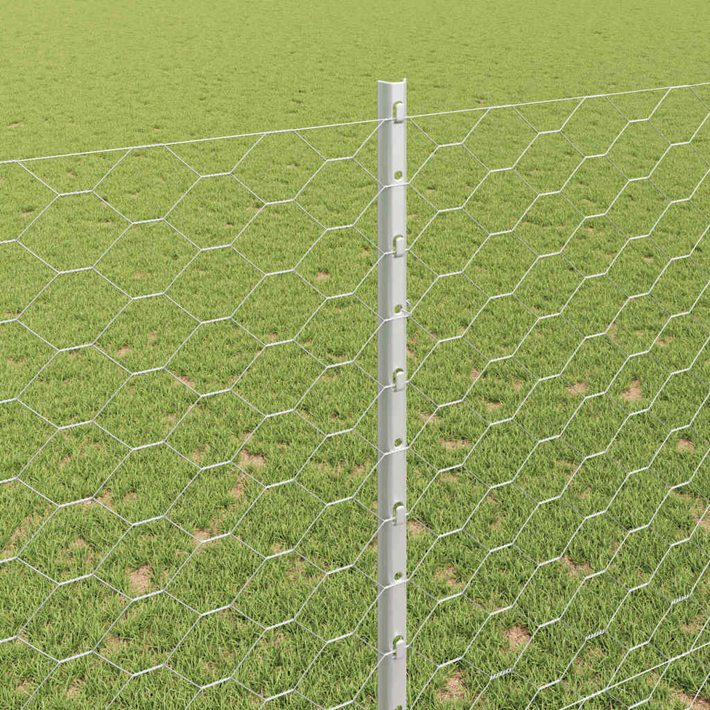 vidaXL Στυλοί Φράχτη 22 τεμάχια U-Channel 150 εκ Γαλβανισμένο Ατσάλι